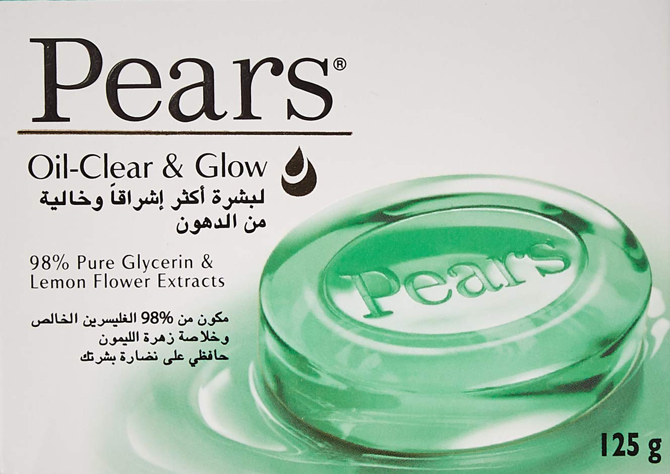 صابون بيرز (Pears Oil-Clear & Glow) باللون الأخضر